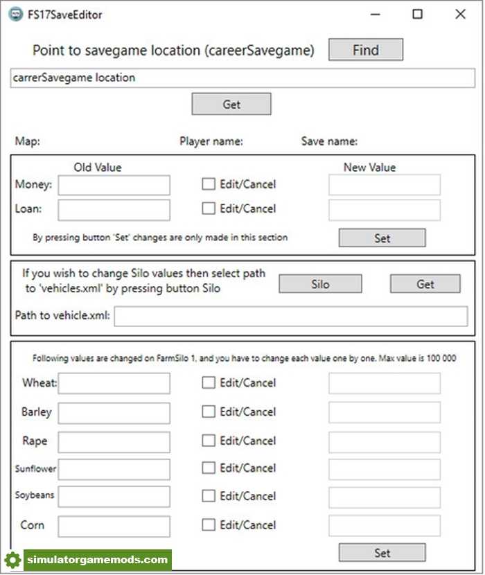 FS17 SaveGame Editor V 1.0