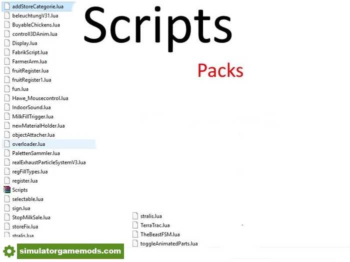FS17 – LUA Scripts Pack V 1.0