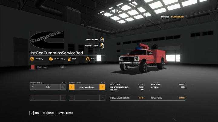 FS19 – 1St Gen Cummins Service Bed V2