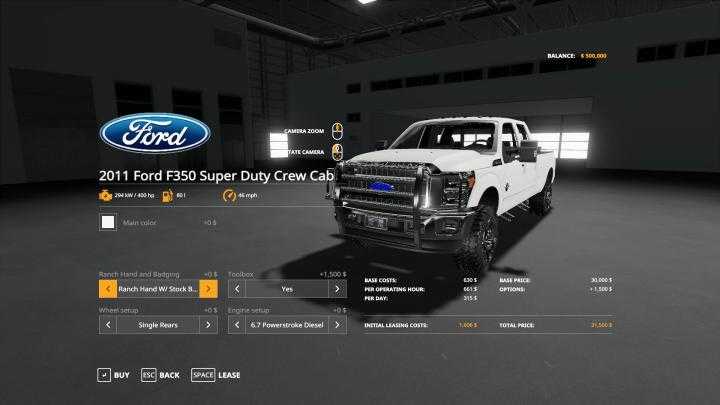 FS19 – 2011 Ford F350 Crew Cab W/ 6.7L Powerstroke Diesel V2