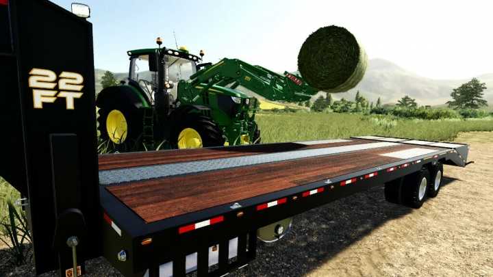 22Ft Gooseneck Baling Trailer V1.1 FS19