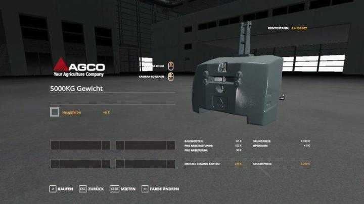 FS19 – Agco Weight 5000Kg V1