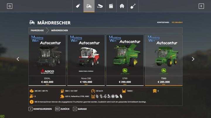 FS19 – Autocontur For Standard Harversters V1.0.1.0