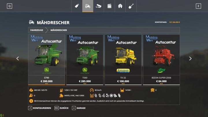 FS19 – Autocontur For Standard Harversters V1.0.1.0