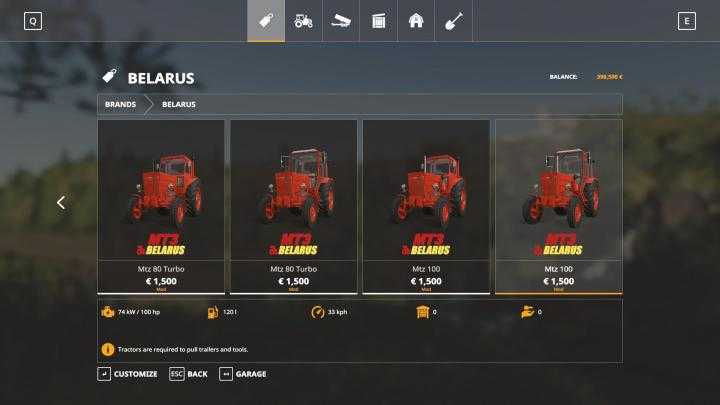 FS19 – Belarus 2Wd Pack V1