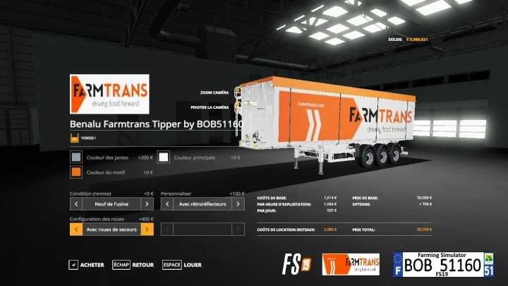 Benalu Farmtrans Tipper Trailer V1.0 FS19