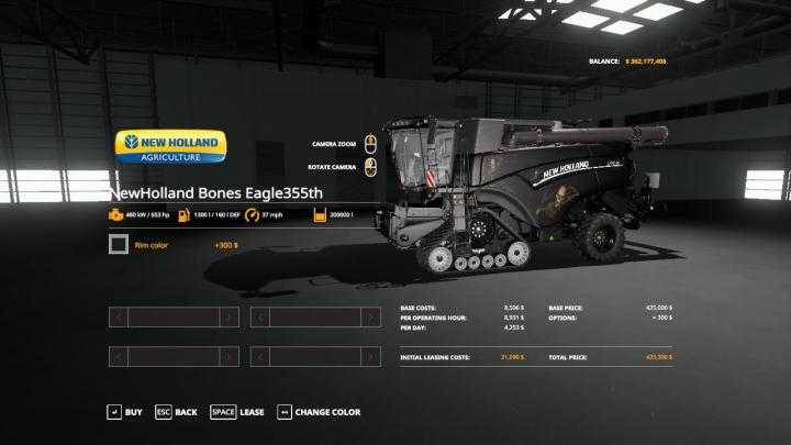 FS19 – Bones Newholland Harvester And Header Ve V1