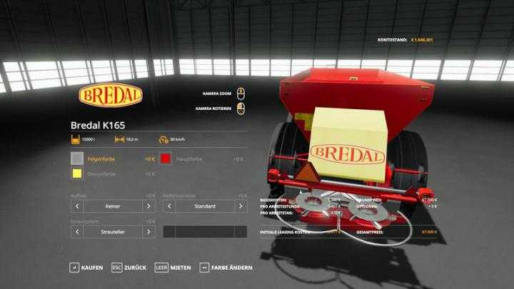 FS19 – Bredal K105 / K165 With Attacher Behind V1.2