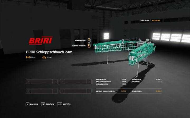 FS19 – Briri Schleppschlauch 24M V1