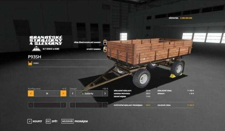 FS19 – Bss P93Sh Jzd Spalov Nastavby V1