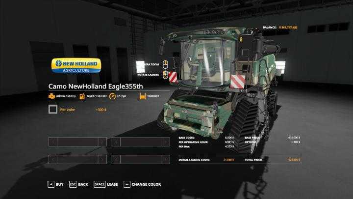 FS19 – Camo New Holland Eagle355Th Pack Ve V1