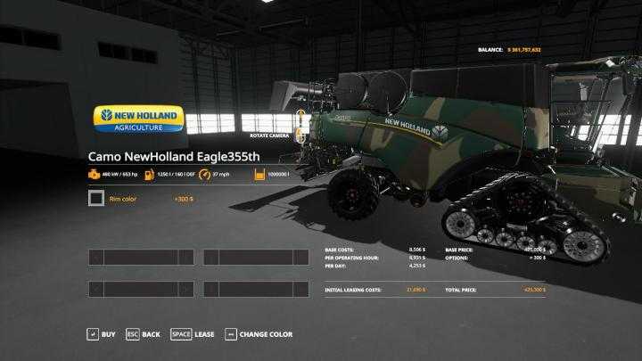 FS19 – Camo New Holland Eagle355Th Pack Ve V1