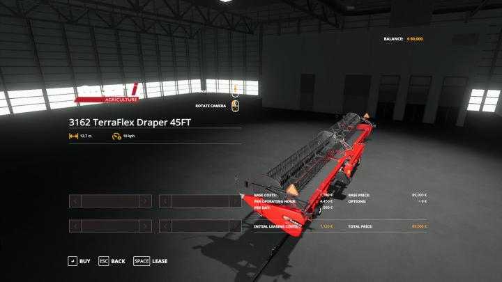 FS19 – Caseih 3162 Terraflex Draper 45Ft V1