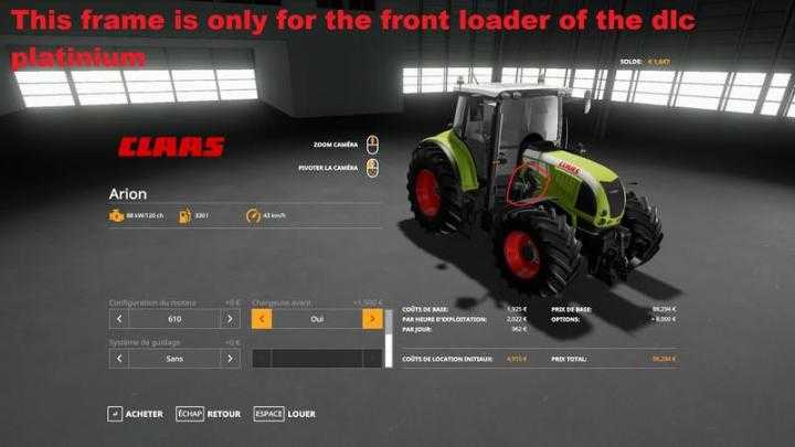 FS19 – Claas Arion 600 (610, 620, 630, 640) V1.2.2