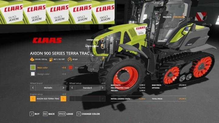 FS19 – Claas Axion 900 Series Terra Trac V1.0.0.1