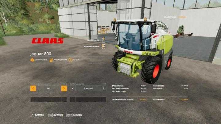 FS19 – Claas Jaguar 800 Packet V1.2