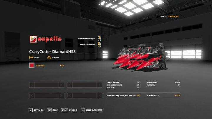 FS19 – Crazycutter Capello Diamant Hs8 V1