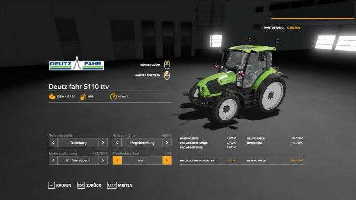 FS19 – Deutz-Fahr 5110 Ttv V1