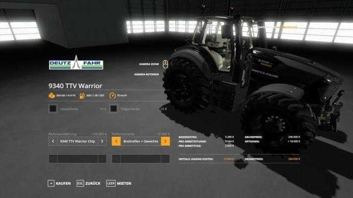 FS19 – Deutz Fahr 9340 Ttv Warrior V1