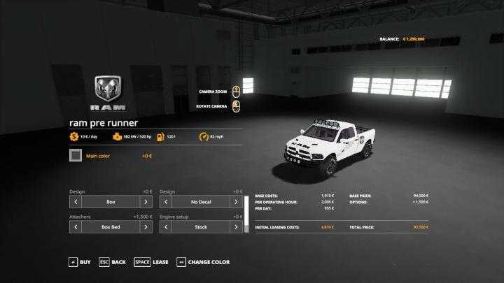 FS19 – Dodge Ram Pre Runner V1