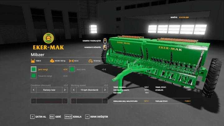 FS19 – Ekermak Seeder V1