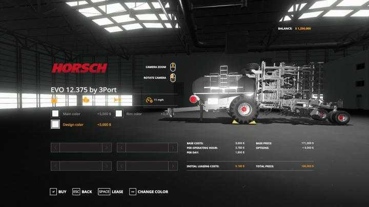 FS19 – Evo12.375 Multicolor Option (Fixed Errors In Log) V1.4