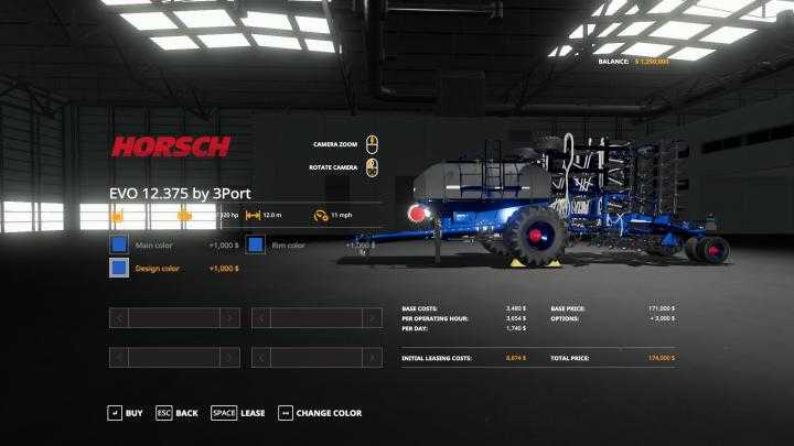 FS19 – Evo12.375 Multicolor Option (Fixed Errors In Log) V1.4