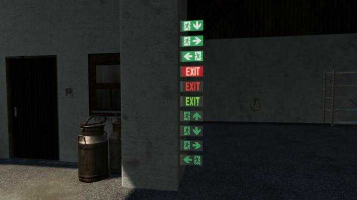 Exit Sign (Prefab) V1.1 FS19