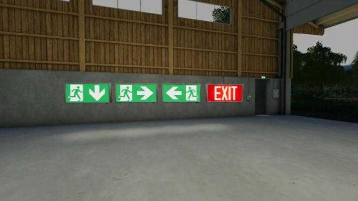 Exit Sign (Prefab) V1.1 FS19