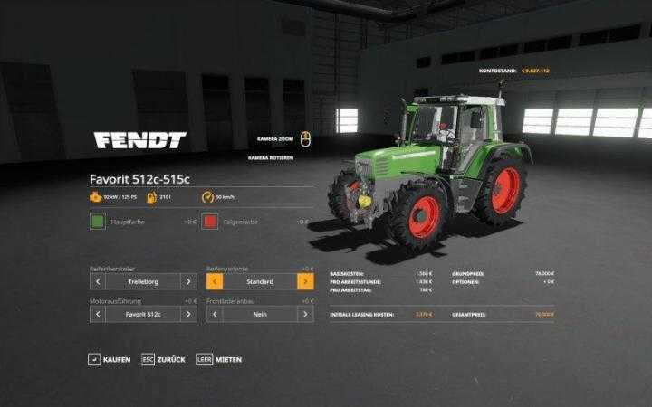 FS19 – Fendt Favorit 511C, 512C-515C V1.2.2