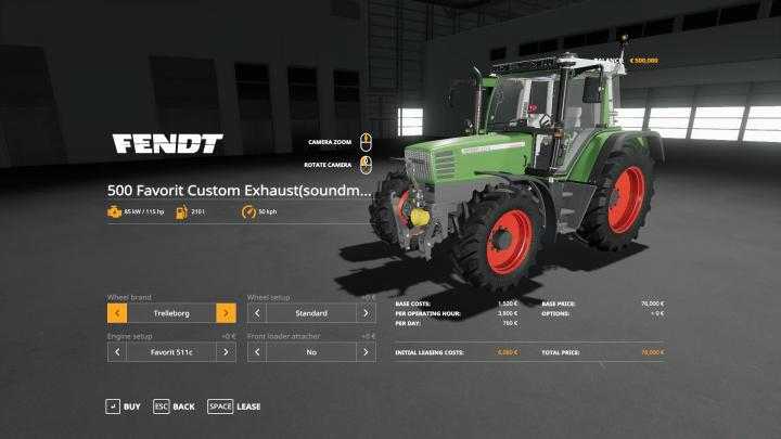 FS19 – Fendt Favorit Custom Exhaust Sound V0.9