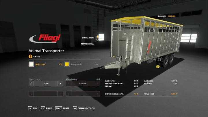 FS19 – Fliegl Animal Trailer V1