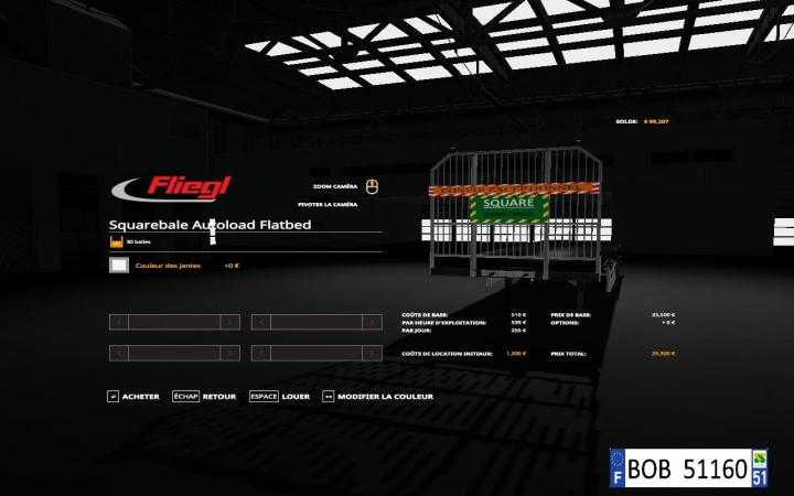 FS19 – Fliegl Flatbed Round Square Autoload V1.0.0.4