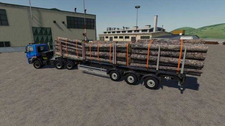 FS19 – Fliegl Timber Runner Wide With Autoload Wood V1.1