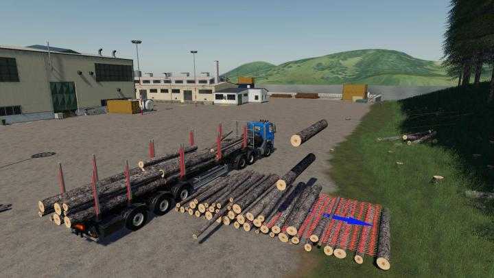 FS19 – Fliegl Timber Runner Wide With Autoload Wood V1.1