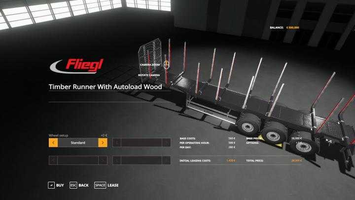 FS19 – Fliegl Timber Runner With Autoload Wood V1