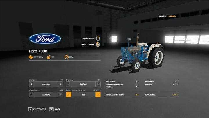 FS19 – Ford 7000 Wip Tractor V1