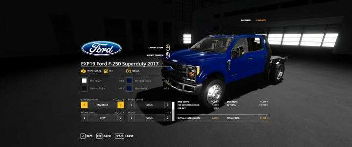 FS19 – Ford F-250 Superduty & Bradford Bed V1.5.1