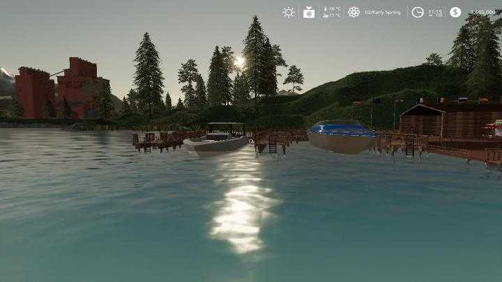 FS19 – Goldcrest Valley Marina (Boat Compatible) V2