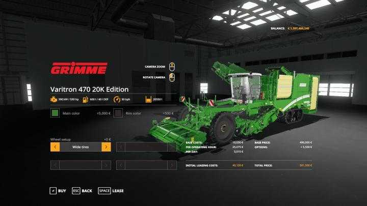 FS19 – Grimme Varitron 470 20K Edition V1