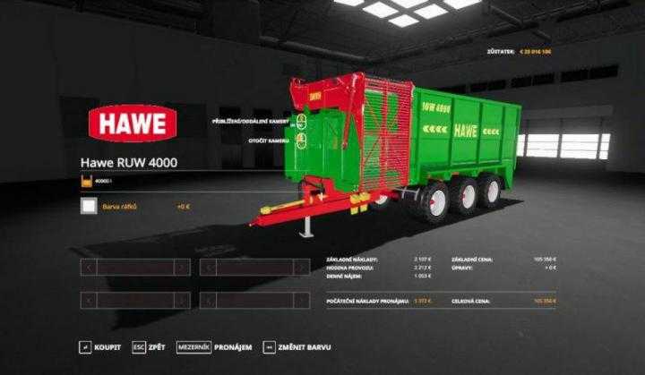 FS19 – Hawe Ruw 4000 Trailer V1