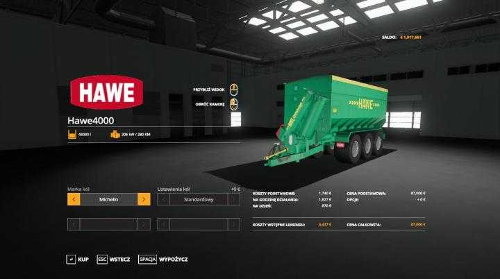 FS19 – Hawe Ulw 4000 Trailer V1