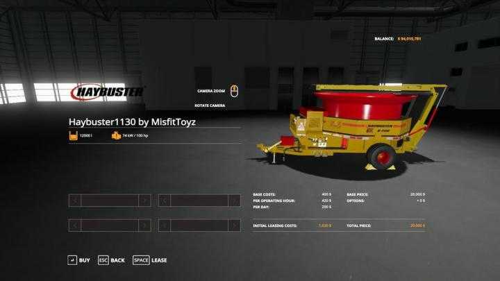 FS19 – Haybuster H-1130 Tub Grinder V1