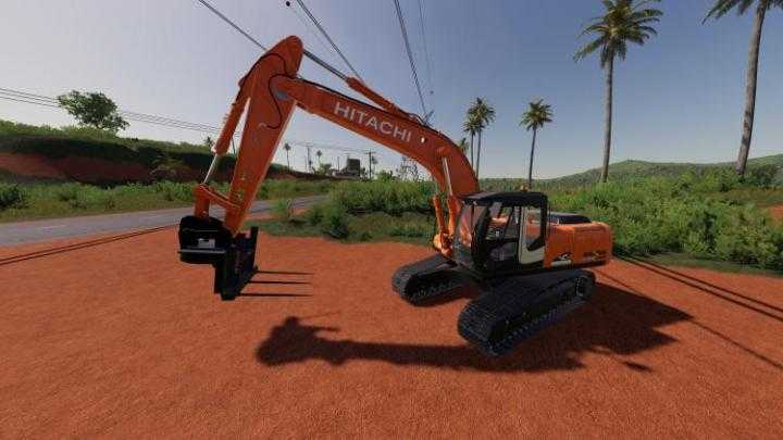 FS19 – Hitachi Zx290Lc Bale Forks V1.0.1