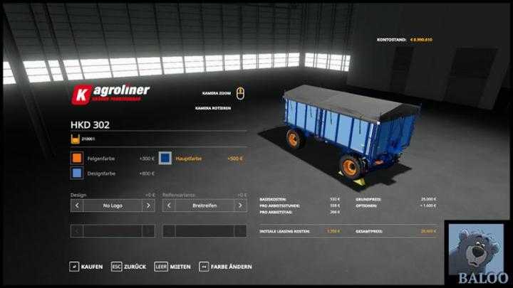 FS19 – Hkd-302 With Color Choice V1