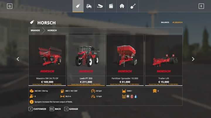 Horsch Pack With Optional Fertilization V1.0.1.0 FS19