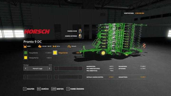 FS19 – Horsch Pronto 9 Dc Hotfix V1