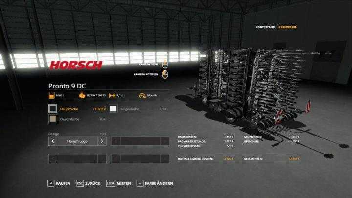 FS19 – Horsch Pronto 9 Dc Hotfix V1