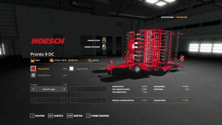 FS19 – Horsch Pronto 9 Dc Hotfix V1