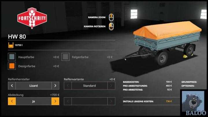 FS19 – Hw80 With Color Choice And More V1